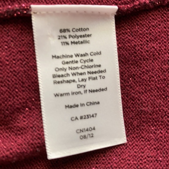 Talbots Sparkling Cranberry Cardigan Sweater - Picture 8 of 8